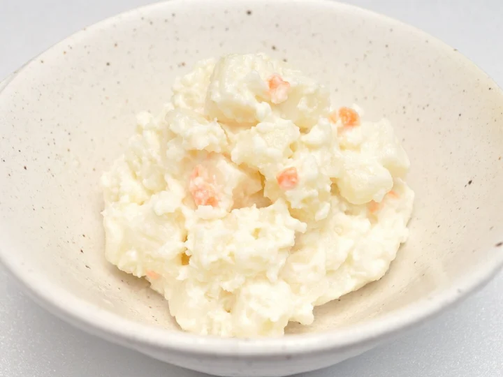A bowl of creamy potato salad